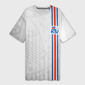 Платье-футболка 3D с принтом Форма сборной Исландии по футболу в Курске,  |  | euro 2016
