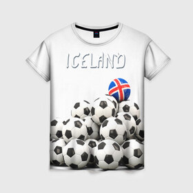Женская футболка 3D с принтом Исландия в Курске, 100% полиэфир ( синтетическое хлопкоподобное полотно) | прямой крой, круглый вырез горловины, длина до линии бедер | Тематика изображения на принте: euro 2016