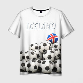 Мужская футболка 3D с принтом Исландия в Курске, 100% полиэфир | прямой крой, круглый вырез горловины, длина до линии бедер | Тематика изображения на принте: euro 2016