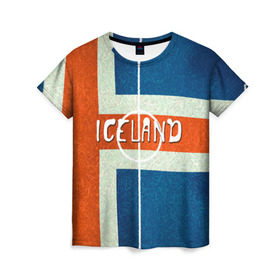 Женская футболка 3D с принтом Исландия в Курске, 100% полиэфир ( синтетическое хлопкоподобное полотно) | прямой крой, круглый вырез горловины, длина до линии бедер | euro 2016