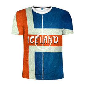 Мужская футболка 3D спортивная с принтом Исландия в Курске, 100% полиэстер с улучшенными характеристиками | приталенный силуэт, круглая горловина, широкие плечи, сужается к линии бедра | euro 2016
