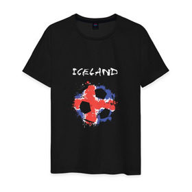Мужская футболка хлопок с принтом Сборная Исландии в Курске, 100% хлопок | прямой крой, круглый вырез горловины, длина до линии бедер, слегка спущенное плечо. | исландия