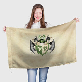 Флаг 3D с принтом Игра Престолов Герб 1 в Курске, 100% полиэстер | плотность ткани — 95 г/м2, размер — 67 х 109 см. Принт наносится с одной стороны | 