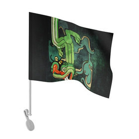 Флаг для автомобиля с принтом Ak-47 Fire Serpent в Курске, 100% полиэстер | Размер: 30*21 см | ak 47 | awp | counter | csgo | strike | авп | змей | кейс | контер | контр | ксго | огненный | скин | страйк
