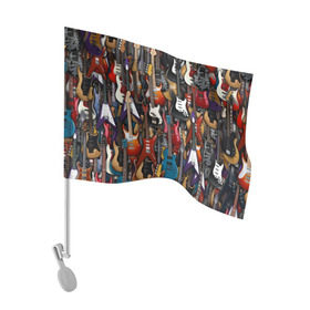 Флаг для автомобиля с принтом Электрогитары в Курске, 100% полиэстер | Размер: 30*21 см | fender | ibanez | ltd | stratocaster | гитара | инструмент | музыка | рок