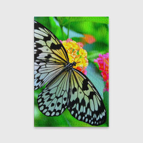 Обложка для паспорта матовая кожа с принтом Бабочка в Курске, натуральная матовая кожа | размер 19,3 х 13,7 см; прозрачные пластиковые крепления | Тематика изображения на принте: бабочка | цветок | яркая