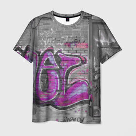 Мужская футболка 3D с принтом Граффити в Курске, 100% полиэфир | прямой крой, круглый вырез горловины, длина до линии бедер | sity | urban | город | гранж