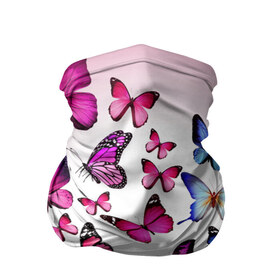 Бандана-труба 3D с принтом Butterflies в Курске, 100% полиэстер, ткань с особыми свойствами — Activecool | плотность 150‒180 г/м2; хорошо тянется, но сохраняет форму | 