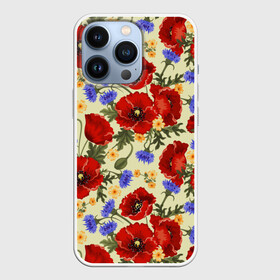 Чехол для iPhone 13 Pro с принтом Маки в Курске,  |  | Тематика изображения на принте: background | flower | nature | poppies | poppy | red | summer | wild | красные | лето | мак | маки | полевые | природа | фон | цветы