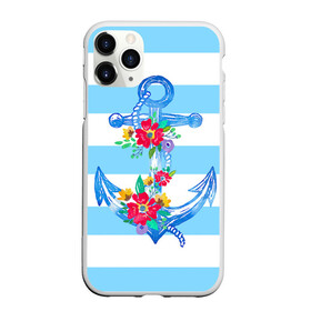Чехол для iPhone 11 Pro матовый с принтом Якорь в Курске, Силикон |  | Тематика изображения на принте: белый | верёвка | вода | корабль | красный | море | песок | пляж | синий | цвет | цветы | якорь