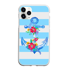 Чехол для iPhone 11 Pro Max матовый с принтом Якорь в Курске, Силикон |  | Тематика изображения на принте: белый | верёвка | вода | корабль | красный | море | песок | пляж | синий | цвет | цветы | якорь
