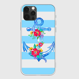 Чехол для iPhone 12 Pro Max с принтом Якорь в Курске, Силикон |  | Тематика изображения на принте: белый | верёвка | вода | корабль | красный | море | песок | пляж | синий | цвет | цветы | якорь