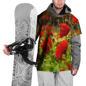 Накидка на куртку 3D с принтом Маки в Курске, 100% полиэстер |  | field | flowers | meadow | nature | poppies | poppy | red | summer | wild | красные | лето | луг | мак | маки | поле | полевые | природа | цветы
