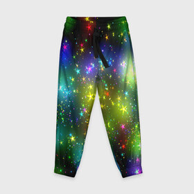 Детские брюки 3D с принтом Звёзды в Курске, 100% полиэстер | манжеты по низу, эластичный пояс регулируется шнурком, по бокам два кармана без застежек, внутренняя часть кармана из мелкой сетки | вселенная | галактика | звезды