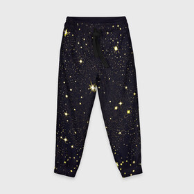 Детские брюки 3D с принтом Stars в Курске, 100% полиэстер | манжеты по низу, эластичный пояс регулируется шнурком, по бокам два кармана без застежек, внутренняя часть кармана из мелкой сетки | вселенная | галактика | звезды