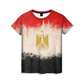 Женская футболка 3D с принтом Египет в Курске, 100% полиэфир ( синтетическое хлопкоподобное полотно) | прямой крой, круглый вырез горловины, длина до линии бедер | африка | курорт | море | нации | санкции | страна | флаг