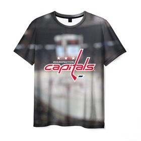 Мужская футболка 3D с принтом Washington capitals в Курске, 100% полиэфир | прямой крой, круглый вырез горловины, длина до линии бедер | вашингтон | кэпиталс