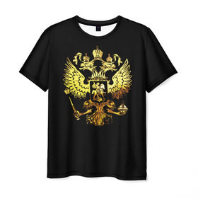 Мужская футболка 3D с принтом Герб России (Art) в Курске, 100% полиэфир | прямой крой, круглый вырез горловины, длина до линии бедер | патриот | патриотизм | победа | россия | русский