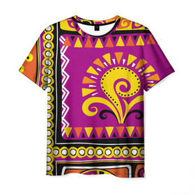 Мужская футболка 3D с принтом Африка в Курске, 100% полиэфир | прямой крой, круглый вырез горловины, длина до линии бедер | орнамент | цветной | этнический | этно | яркий