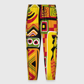 Мужские брюки 3D с принтом Африка в Курске, 100% полиэстер | манжеты по низу, эластичный пояс регулируется шнурком, по бокам два кармана без застежек, внутренняя часть кармана из мелкой сетки | орнамент | этнический | этно | яркий