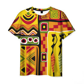 Мужская футболка 3D с принтом Африка в Курске, 100% полиэфир | прямой крой, круглый вырез горловины, длина до линии бедер | орнамент | этнический | этно | яркий
