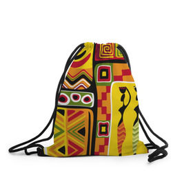Рюкзак-мешок 3D с принтом Африка в Курске, 100% полиэстер | плотность ткани — 200 г/м2, размер — 35 х 45 см; лямки — толстые шнурки, застежка на шнуровке, без карманов и подкладки | Тематика изображения на принте: орнамент | этнический | этно | яркий