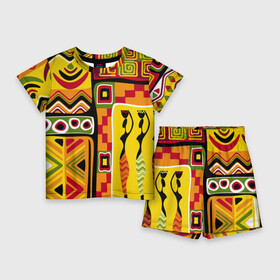 Детский костюм с шортами 3D с принтом АФРИКА  AFRICA в Курске,  |  | орнамент | этнический | этно | яркий