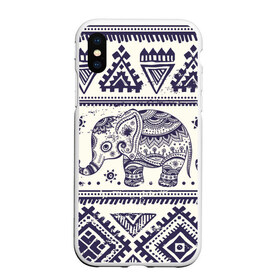Чехол для iPhone XS Max матовый с принтом Африка в Курске, Силикон | Область печати: задняя сторона чехла, без боковых панелей | орнамент | слон | этно