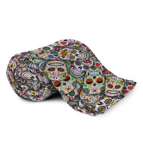 Плед 3D с принтом Мексиканские черепа в Курске, 100% полиэстер | закругленные углы, все края обработаны. Ткань не мнется и не растягивается | Тематика изображения на принте: calavera | sugar skull | день мертвых | мексика | традиция | узоры | цветы