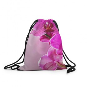 Рюкзак-мешок 3D с принтом Орхидея в Курске, 100% полиэстер | плотность ткани — 200 г/м2, размер — 35 х 45 см; лямки — толстые шнурки, застежка на шнуровке, без карманов и подкладки | 