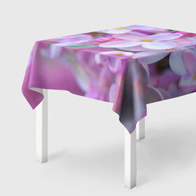 Скатерть 3D с принтом Сирень в Курске, 100% полиэстер (ткань не мнется и не растягивается) | Размер: 150*150 см | лепестки | прикольные картинки | цветочки | цветы