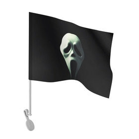 Флаг для автомобиля с принтом Крик в Курске, 100% полиэстер | Размер: 30*21 см | scream | крик | маска | ужастик | ужасы