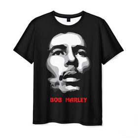 Мужская футболка 3D с принтом Боб Марли в Курске, 100% полиэфир | прямой крой, круглый вырез горловины, длина до линии бедер | bob marley | боб марли | музыка | регги | ямайка