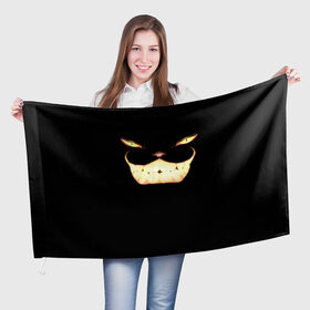 Флаг 3D с принтом Чеширский кот в Курске, 100% полиэстер | плотность ткани — 95 г/м2, размер — 67 х 109 см. Принт наносится с одной стороны | кот | кошка