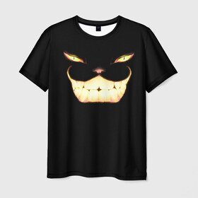 Мужская футболка 3D с принтом Чеширский кот в Курске, 100% полиэфир | прямой крой, круглый вырез горловины, длина до линии бедер | кот | кошка