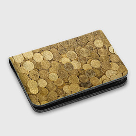 Картхолдер с принтом с принтом монетки в Курске, натуральная матовая кожа | размер 7,3 х 10 см; кардхолдер имеет 4 кармана для карт; | деньги | евро | копейки | мелочёвка | мелочь | монеты