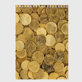 Скетчбук с принтом монетки в Курске, 100% бумага
 | 48 листов, плотность листов — 100 г/м2, плотность картонной обложки — 250 г/м2. Листы скреплены сверху удобной пружинной спиралью | деньги | евро | копейки | мелочёвка | мелочь | монеты