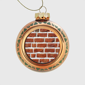 Стеклянный ёлочный шар с принтом старая кирпичная стена в Курске, Стекло | Диаметр: 80 мм | Тематика изображения на принте: камни | кирпич | постройка | стена | стройка | цемент