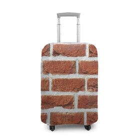 Чехол для чемодана 3D с принтом старая кирпичная стена в Курске, 86% полиэфир, 14% спандекс | двустороннее нанесение принта, прорези для ручек и колес | Тематика изображения на принте: камни | кирпич | постройка | стена | стройка | цемент