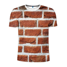 Мужская футболка 3D спортивная с принтом старая кирпичная стена в Курске, 100% полиэстер с улучшенными характеристиками | приталенный силуэт, круглая горловина, широкие плечи, сужается к линии бедра | камни | кирпич | постройка | стена | стройка | цемент