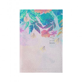 Обложка для паспорта матовая кожа с принтом цветочный принт в Курске, натуральная матовая кожа | размер 19,3 х 13,7 см; прозрачные пластиковые крепления | Тематика изображения на принте: 