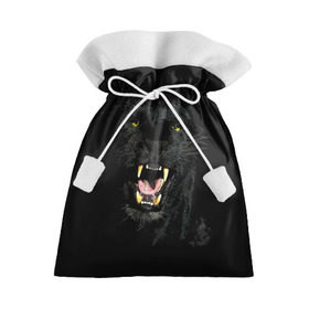 Подарочный 3D мешок с принтом Чёрная пантера в Курске, 100% полиэстер | Размер: 29*39 см | Тематика изображения на принте: кошка | оскал | пантера | прикольные картинки