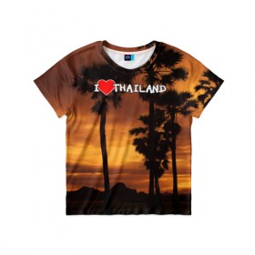 Детская футболка 3D с принтом Thailand в Курске, 100% гипоаллергенный полиэфир | прямой крой, круглый вырез горловины, длина до линии бедер, чуть спущенное плечо, ткань немного тянется | море | отдых | отпуск | пляж | солнце | туризм | турист