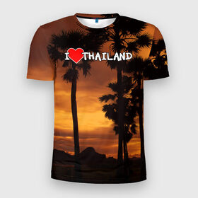 Мужская футболка 3D спортивная с принтом Thailand в Курске, 100% полиэстер с улучшенными характеристиками | приталенный силуэт, круглая горловина, широкие плечи, сужается к линии бедра | море | отдых | отпуск | пляж | солнце | туризм | турист