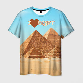 Мужская футболка 3D с принтом Egypt в Курске, 100% полиэфир | прямой крой, круглый вырез горловины, длина до линии бедер | египет | заграница | отдых | отпуск | пирамиды | турист