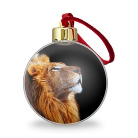 Ёлочный шар с принтом Лев в Курске, Пластик | Диаметр: 77 мм | lion | лев | хищник