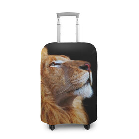 Чехол для чемодана 3D с принтом Лев в Курске, 86% полиэфир, 14% спандекс | двустороннее нанесение принта, прорези для ручек и колес | lion | лев | хищник