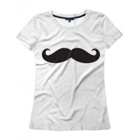 Женская футболка 3D с принтом Усатый парень в Курске, 100% полиэфир ( синтетическое хлопкоподобное полотно) | прямой крой, круглый вырез горловины, длина до линии бедер | усы