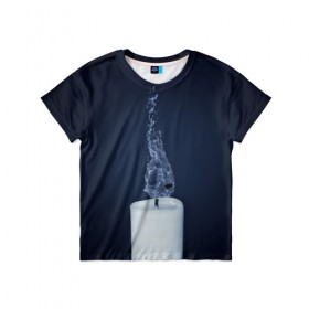 Детская футболка 3D с принтом Свеча в Курске, 100% гипоаллергенный полиэфир | прямой крой, круглый вырез горловины, длина до линии бедер, чуть спущенное плечо, ткань немного тянется | Тематика изображения на принте: 