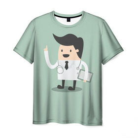 Мужская футболка 3D с принтом Доктор в Курске, 100% полиэфир | прямой крой, круглый вырез горловины, длина до линии бедер | doctor | house md | md | врач | дантист | доктор | мед работник | медецина | медик | хирург